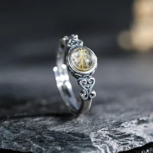 Bague en argent S925 à motif vintage pour femme, bague en cristal de table naturel, bijoux exquis, bague pour couple, accessoires de fête