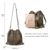 sac seau chic en cuir à franges avec longue sangle – design bohème élégant, convient au coussinet
