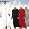 robe caftan musulmane pour hommes, manches longues, arabe, islamique, document solide, maxi, abaya, jubba, thobe, moyen orient, dubaï