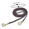 ceinture décontractée pour femmes, boucle en perles, décoration tissée, corde de taille fine avec robe, 140cm, accessoires de mode pour dames