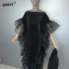 winyi couleur unie plissée élastique robe mince vêtements de plage caftan abaya dubaï robe de soirée de luxe robe de soirée abaya femme musulmane