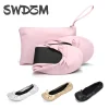 Pantoufles de Ballet de voyage portables pliables pour femmes, chaussures de bureau à fond plat, chaussures de Ballet pliables Flash pour filles