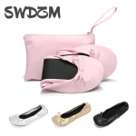 Pantoufles de Ballet de voyage portables pliables pour femmes, chaussures de bureau à fond plat, chaussures de Ballet pliables Flash pour filles