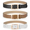 Ceinture à boucle ardillon en or métallique Simple pour femmes, accessoires en jean décontractés à la mode, ceinture gothique rétro en cuir Pu blanc