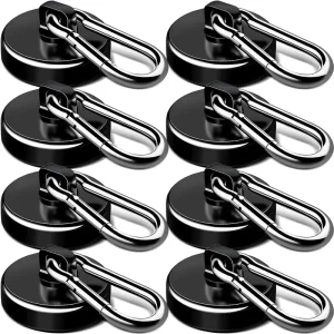 Crochets magnétiques solides, crochet en néodyme robuste avec mousqueton pivotant, cintre suspendu magnétique pour cuisine salle de bains Garage croisière