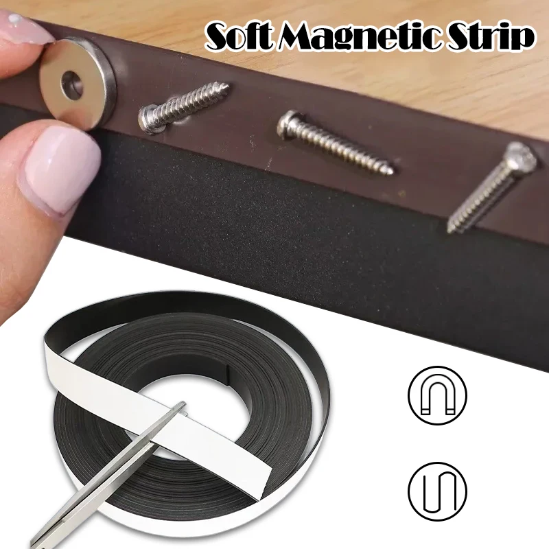 bandes magnétiques robustes, ruban magnétique flexible adhésif fort pour réfrigérateur, tableau blanc, projets d'artisanat de bricolage, stockage d'affiches photos