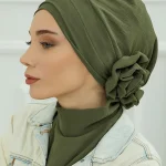 Chapeau islamique pour femmes, hijabs pour femmes, écharpe de sauna à fleurs de carillon, bonnet sous-casquette, turban musulman pour dames, tête ronde, bandana Skullcap