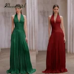 SHERAIN Sexy soie Satin longues robes de soirée col en v sans manches robes de bal saoudien arabe Occasion formelle robes de bal personnalisé