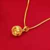 collier plaqué or véritable 24 carats avec boule brodée, pendentif rond, bijoux en or pur 999 18 carats, diffusion en direct thaïlandaise, beaucoup des mêmes