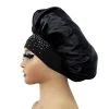 nouveau femmes satin strass chapeau de couchage soins des cheveux salon maquillage bandeau musulman hijab tête couverture bonnet bonnet de douche accessoires