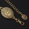 ceinture à chaîne en métal pour femmes, cowgirl, pays occidental, ceinture concho réglable pour pulls, robes, jeans