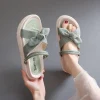 sandales décontractées 2 en 1 à semelles épaisses, pantoufles d'été à bout ouvert avec nœud papillon, chaussures pour femmes, pantoufles de plage élégantes pour bord de mer