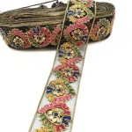Tissu de garniture de dentelle de paillettes, rubans de broderie de bricolage pour vêtements, coiffure, décor de mariage, couture faite à la main, 1 mètre