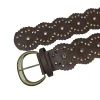 nouvelle ceinture pour femmes européennes et américaines avec une sensation haut de gamme, rivets rétro ajourés, ceinture maillard à la mode