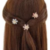 pince à cheveux en forme de fleur en strass, petite griffe en cristal, épingles à cheveux brillantes, accessoires pour cheveux de mariage, ornement de couvre chef