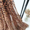 foulard en mousseline de soie imprimé léopard, châle hijab musulman léger, enveloppe de tête fine à la mode pour femmes, écharpe élégante à col carré
