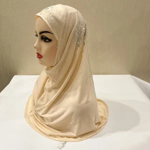 Hijab Musulman avec Pierres, H237, Belle Grande Fille, Foulard Islamique, Châle, Chapeau Armia