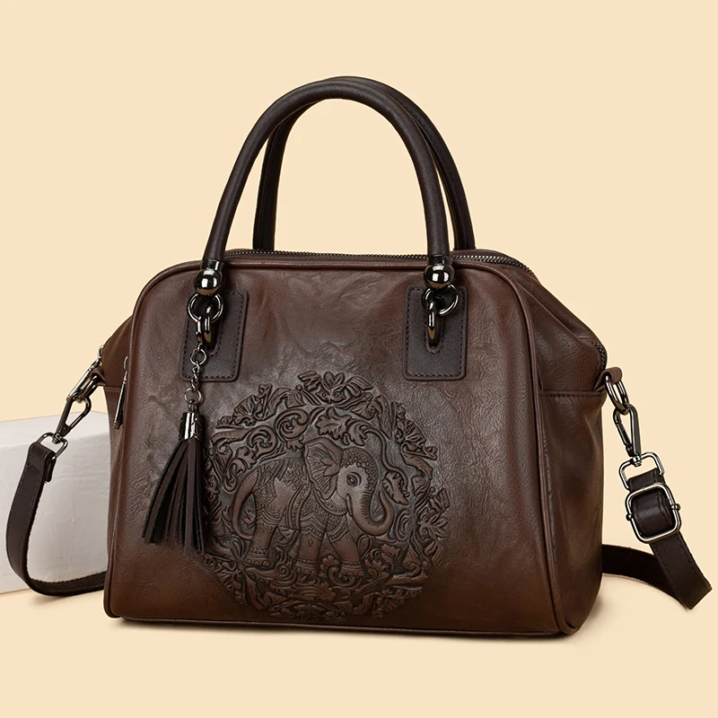 Sac à main de luxe pour femmes, sac à bandoulière Vintage à pompon, poche multi-poches pour les déplacements au bureau, cadeau Torebki de taille moyenne
