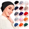Ramadan femmes musulmanes sous écharpe Jersey extensible intérieur Hijabs casquettes rondes avant sous Hijab casquette islamique femme Turban Bonnet