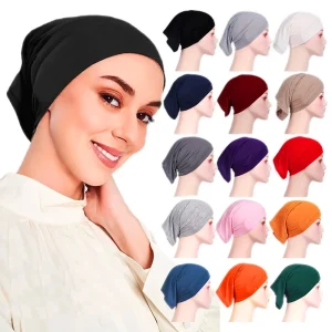 Ramadan femmes musulmanes sous écharpe Jersey extensible intérieur Hijabs casquettes rondes avant sous Hijab casquette islamique femme Turban Bonnet