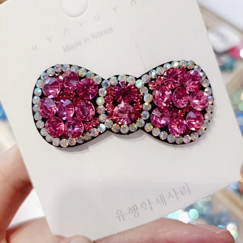 pinces à cheveux coréennes avec nœud brillant pour femmes, pinces à cheveux en biscuits pour filles, cordons à la mode, vêtements de sauna, accessoires pour cheveux, vente en gros