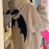 sweat à capuche diable pour femmes et hommes, style foncé, vintage, harajuku, fermeture éclair, hip hop, streetwear, y2k, esthétique, cardigan grunge