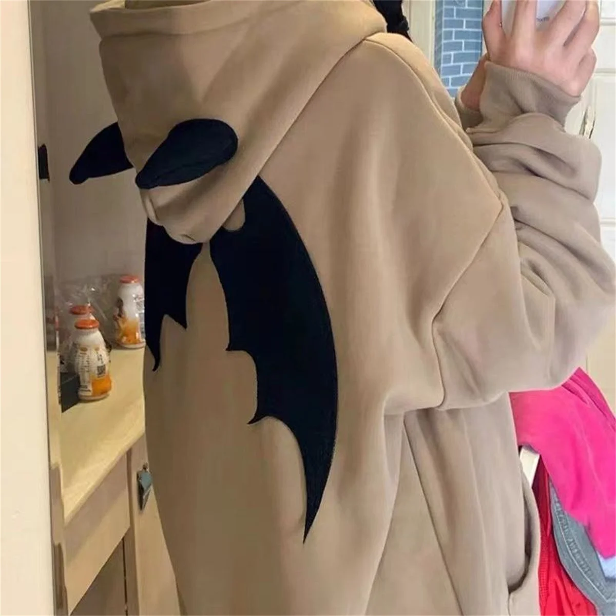 sweat à capuche diable pour femmes et hommes, style foncé, vintage, harajuku, fermeture éclair, hip hop, streetwear, y2k, esthétique, cardigan grunge
