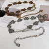Ceinture Vintage en chaîne dorée pour femmes, cœur en métal, Punk Goth, ceinture fine en argent, pantalon, accessoire Harajuku
