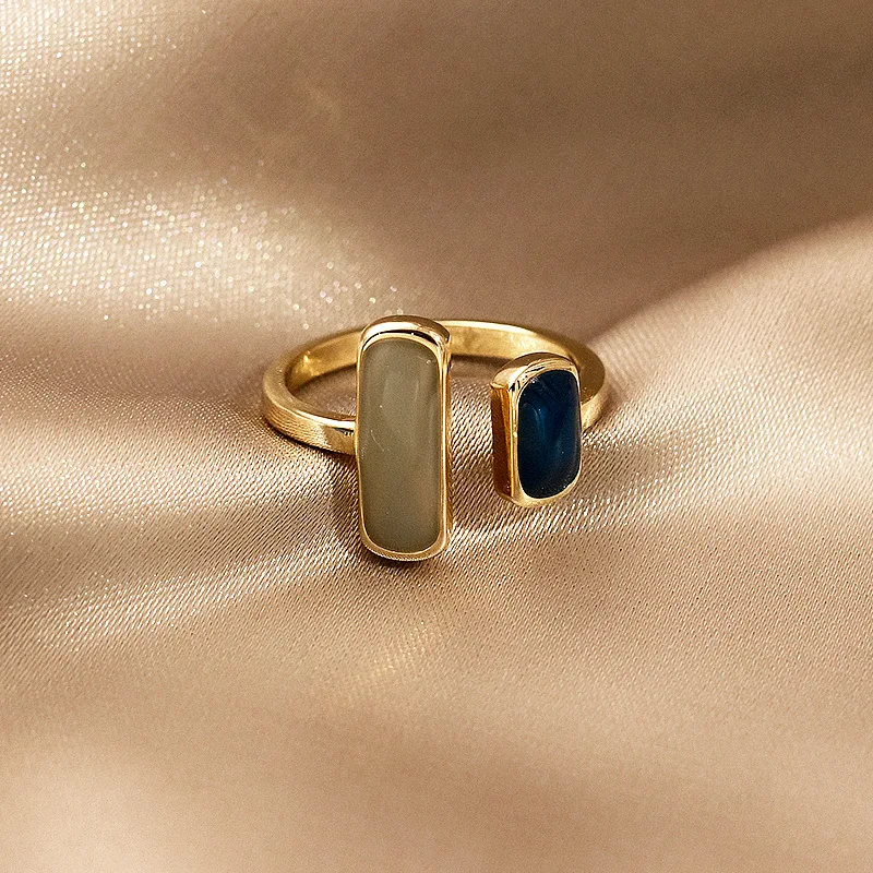 Bague en émail goutte à goutte colorée réglable pour femmes, mode rétro géométrique couleur or, anneaux en métal, bijoux de mariage, cadeau d'anniversaire, nouvelle collection