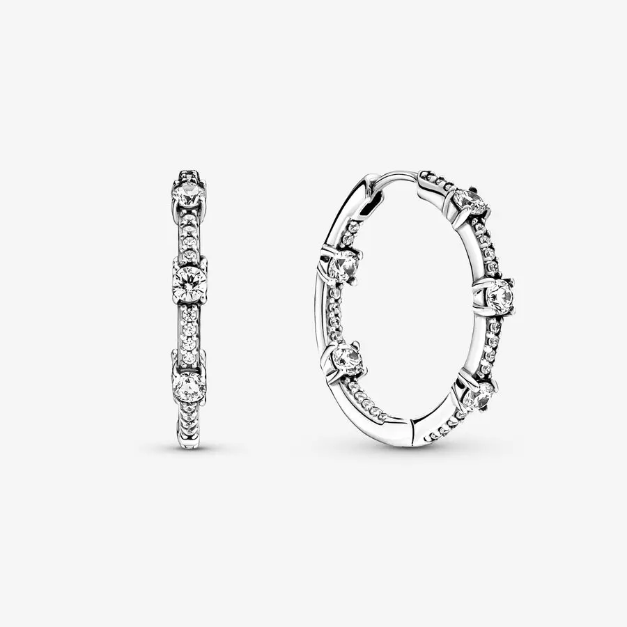 Boucles d'oreilles créoles colorées scintillantes en argent Sterling 925, bijoux hypoallergéniques ornés de Zircon, Style de luxe élégant pour femme
