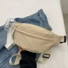 sac de taille en toile pour femmes, nouvelle collection de loisirs, portable, fermeture éclair, style coréen, sac de poitrine, sac à bandoulière, sac de taille, sport