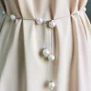 ceinture en perles pour femmes, simple, réglable, chaîne fine en métal, pour robe, ceinture fine, bijoux décoratifs