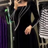abaya robe trapèze en velours pour femmes musulmanes, caftan marocain, robe ramadan, maxi élégant, dubaï, printemps, automne, 2024