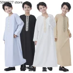 Robe musulmane pour garçons, Djellaba saoudien, poche, arabie Abaya, Kaftan, Jubba Thobe, Islam, Eid, Ramadan, Djellaba, Maroc, Caftan Abayas