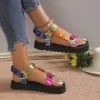 2025 nouveau été en plein air plage sandales décontractées mode femmes sandales couleur plat décontracté chaussures lumineuses pour dames zapatillas mujer