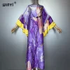 winyi boho nouveau manches bouffantes (ed) robe de soirée abaya dubaï luxe femme ample imprimé caftan femme musulmane vêtements robe de plage