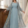 Musulman élégant vert brodé Abaya broderie motifs floraux conception de ceinture pour les mariages des Émirats américains de Dubaï célébrations du Ramadan formelles