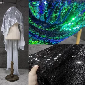 Tissu à paillettes pour décoration de fond de mariage, matériel de couture grillé, concepteur de vêtements, vente en gros