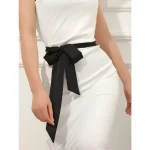 Ceinture en satin avec nœud pour femme, ULsolide, douce, élégante, 3 documents en stock, utilisation 03
