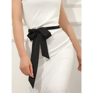 Ceinture en satin avec nœud pour femme, ULsolide, douce, élégante, 3 documents en stock, utilisation 03