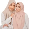 hijab en jersey modal pour femme, turban arabe, Écharpe de sauna double ronde, bonnet