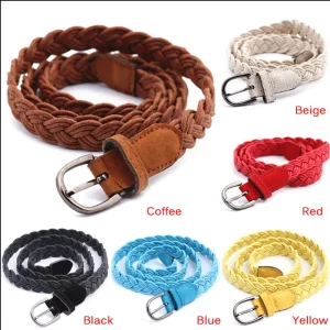 Ceinture Tressée en Chanvre pour Femme, Marron, Blanc, 6 Couleurs, 102cm