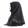 hijab islamique de haute qualité, écharpe longue de luxe à paillettes et perles pour femmes musulmanes, châle enveloppant, 1 pièce