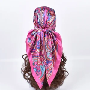 Foulards en soie de haute qualité pour femmes, Hijab carré en Satin, mouchoir uni, châles enveloppants de tête, bandeau féminin, Bandanna islamique