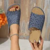 sandales confortables à fleurs élégantes pour femmes – design compensé élégant et coupe creuse, diapositives polyvalentes pour un usage décontracté et de plage