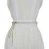 Ceinture de taille en perles pour femmes et filles, élégante, élastique, sangle en cristal, designer