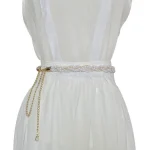 Ceinture de taille en perles pour femmes et filles, élégante, élastique, sangle en cristal, designer