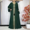 2025 nouveau dubaï dame robe élégante en mousseline de soie ouvert abaya mode femmes robe vêtements islamiques femmes robe de soirée avec écharpe