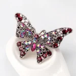 Strass papillon broche broches à la mode alliage émail métal épinglette scintillant multicolore en option pour les femmes petit accès au cadeau