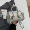 Haute qualité Pu cuir Handbg dame sac classique marque bolsa feminina argent noir fourre-tout polyvalent Hobo épaule sacs à bandoulière